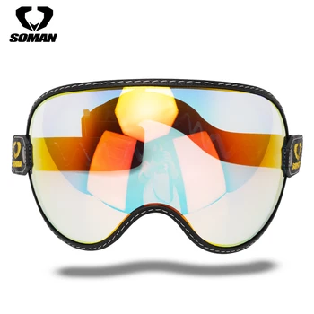 Ретро мотоциклетные очки с пузырчатым козырьком для верховой езды, защита от ультрафиолета, лобовое стекло, красочные винтажные шлемы на половину лица