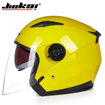 Крутой мотоциклетный шлем для мотокросса, Гоночный мотоцикл Jiekai с открытым лицом, Винтажные шлемы с двумя линзами Cascos Para Moto Capacete