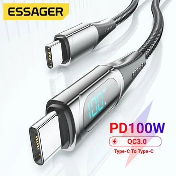 Essager 100 Вт Кабель USB C-USB Type C Для Быстрой Зарядки PD 4,0 6A Кабель Type-C Для Xiaomi Mi11 POCO X3 Huawei Samsung Macbook iPad
