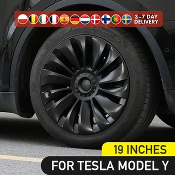 Акция Для Tesla Model Y 19-Дюймовая Крышка Колеса Замена Автомобиля Запчасти Для Модернизации Полное Покрытие Аксессуары 2023 Новый Автомобильный Колпак