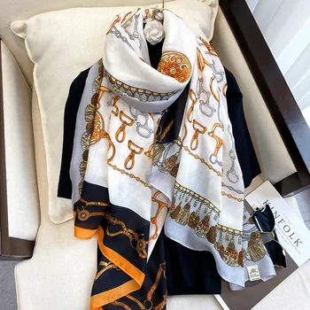 2021 осень и зима, новый стиль, шаль для кондиционера с цепочкой, модный шарф из хлопка и конопли, женское солнцезащитное пляжное полотенце для шеи