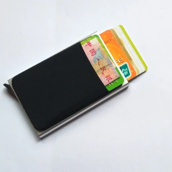 Тонкий чехол для защиты визитных карточек RFID с эластичным карманом из лайкры, коробка для карт porte carte, алюминиевые держатели кредитных карт ID Cash