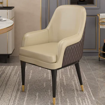 Дизайнерские обеденные стулья для спальни в скандинавском стиле, Современное офисное кожаное роскошное кресло для отдыха, Удобные шезлонги для салона мебели