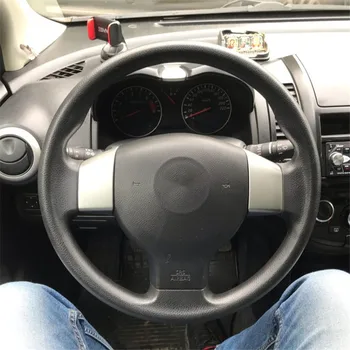 Оригинальная крышка рулевого колеса на заказ для Nissan Tiida 2004-2010/Sylphy 2006-2011/Versa с кожаной оплеткой на рулевом колесе