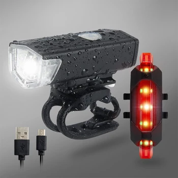 Велосипедный фонарь, перезаряжаемый через USB, передние задние фонари для велосипеда, 3 режима, водонепроницаемая велосипедная фара, светодиодные дорожные MTB Аксессуары для ночной езды