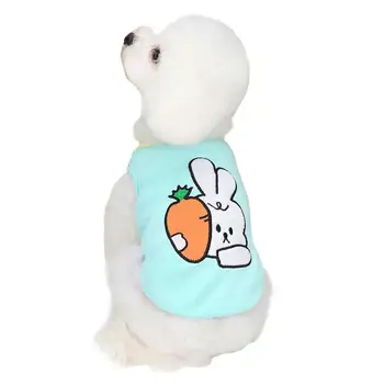 Жилет для собак из хлопка с рисунком мультяшного кролика, летняя рубашка для собак, одежда для щенков, одежда для маленьких домашних животных, одежда для чихуахуа