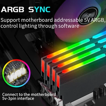 ABS + Алюминиевый сплав 5V ARGB Memory Cooler DDR Радиатор Распределитель Тепла Охладитель Широко RGB DDR Радиатор 600 мм Длина Провода
