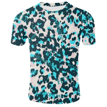 Летняя креативная модная футболка с 3D HD печатью, мужская индивидуальность, леопардовый тренд, повседневная футболка в стиле хип-хоп на улице Харадзюку в стиле ретро