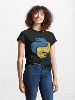 Винтажные футболки с принтом Python 2023, новая мода, одежда для женщин с принтом,