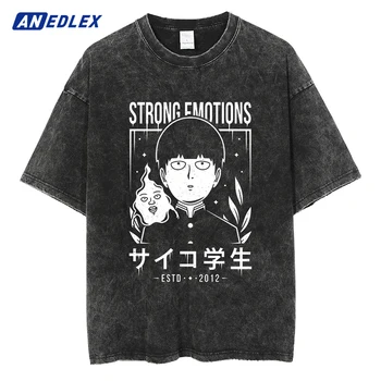 Мужская винтажная повседневная футболка в стиле Харадзюку, футболка с рисунком аниме, Летние модные Черные хлопковые свободные футболки с коротким рукавом
