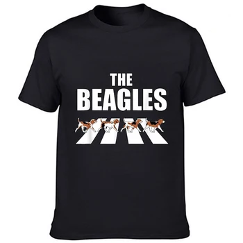 Милая футболка Для любителей собак The Beagles, Подарок, Популярные Сумасшедшие Футболки, Мужские И Женские Модные Повседневные Винтажные Забавные футболки