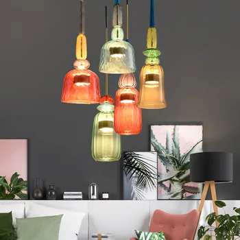 Современный стеклянный подвесной светильник, светодиодная лампа для украшения гостиной, потолочный светильник для помещений, люстра Lampara Colgantes
