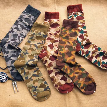1 пара ретро-носков-трубочек Harajuku Sen Department, высококачественные мужские носки в камуфляже для скейтбординга, уличных боев, цветных носков Tide, meias
