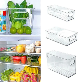 Контейнер для хранения продуктов в холодильнике Ящики-органайзеры для холодильника Штабелируемый ящик для хранения продуктов в холодильнике С ручными кухонными принадлежностями