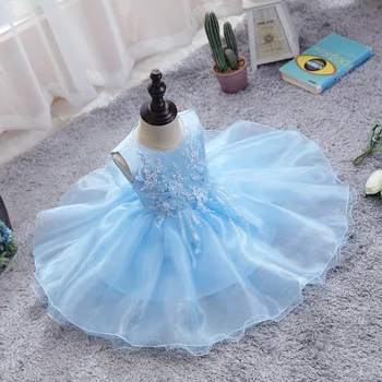 Детское платье принцессы 1-5 лет, красивое платье для девочки, бальное платье, Летнее многослойное платье с цветами с коротким рукавом, 2021 Детские костюмы