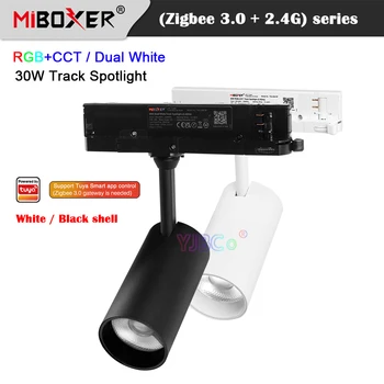 Miboxer Zigbee 3,0 2,4 G 30 Вт RGBCCT /Двойной Белый CCT светодиодный Трековый светильник Tuya APP RF Пульт Дистанционного управления Потолочный Прожектор 110V 220V