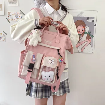 Рюкзак для школьницы, школьные милые рюкзаки для ноутбука ярких цветов в кавайном стиле для девочек-подростков, туристические рюкзаки для женщин