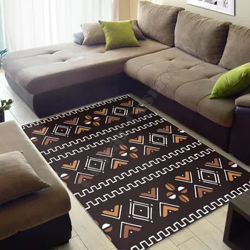 Подарочный коврик с геометрическими узорами в стиле ретро, коврик для комнаты с 3D-принтом, противоскользящий большой коврик для пола, украшение дома 2