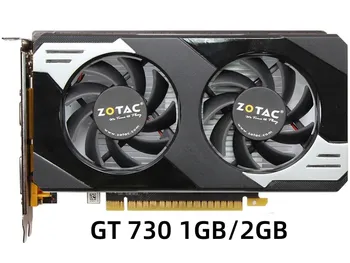 ZOTAC GT 730 1GB 2GB Видеокарта GT 730 1GD3 GDDR3 Видеокарты для NVIDIA Geforce GTX730 Dvi VGA Используется Карта с низким тепловыделением