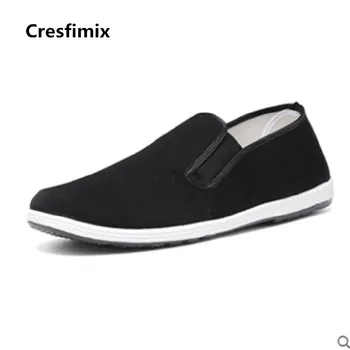 Cresfimix мужская мода плюс размер противоскользящая тканевая обувь мужская повседневная высококачественная черная танцевальная обувь мужская модная рабочая обувь b2877