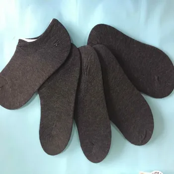 Осенне-зимние мужские носки-лодочки из чистого черного хлопка в деловом стиле, высококачественные мужские носки оптом, 5 пар/лот