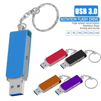 USB 3,0 Металлический Брелок Для Ключей USB Флэш-Накопитель 16 ГБ 32 ГБ 64 ГБ 128 ГБ Флешки реальной емкости Флеш-Накопитель usb stick