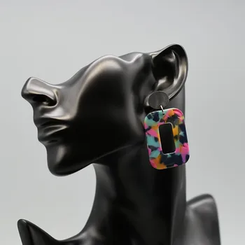 Серьги-капли из акриловой смолы простого дизайна для женщин, минималистичные Геометрические Леопардовые висячие серьги 2020, Ювелирный подарок