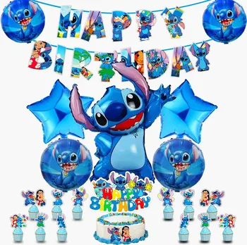 Disney Lilo & Stitch Тематическая Вечеринка Детский День Рождения Воздушный Шар Баннер Торт Флаг Вставка Для Торта Украшения Детские Принадлежности Для Душа