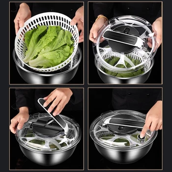 Устройство для отжима салата, зеленого салата, стиральная машина, сушилка для слива, Сетчатое сито для мытья и сушки овощей, Кухонные принадлежности