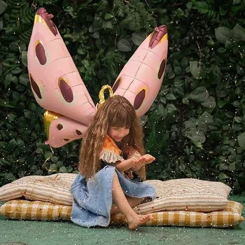 Воздушный шар из фольги с 3D бабочкой, 47-дюймовый большой воздушный шар с крыльями Ангела, сказочный воздушный шар с бабочкой на день рождения девушки, свадьба в тематике бабочек