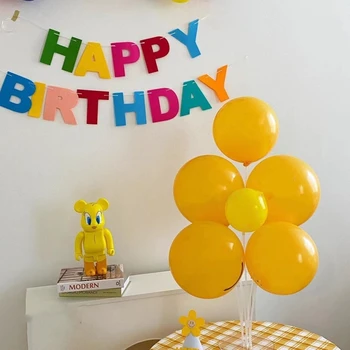 Набор держателей воздушных шаров для детской вечеринки, баннер с Днем рождения для детей, набор радужных воздушных шаров