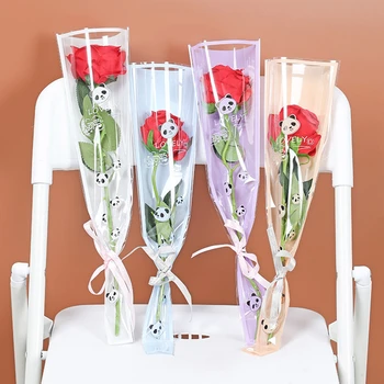 50 шт. / лот Пакет для упаковки роз Упаковка из одного цветка Упаковка из одной розы Подарочная оберточная бумага для свадебных цветочных упаковок