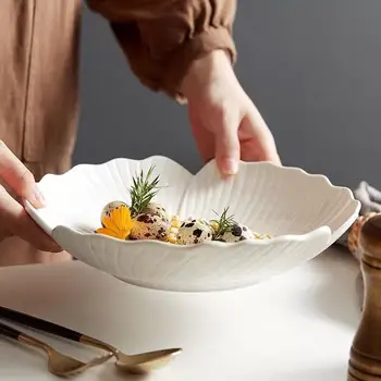Обеденные тарелки Advanced Sense Белая кухня в западную полоску, домашняя кухня для стейков, спагетти из французских лепестков, керамика