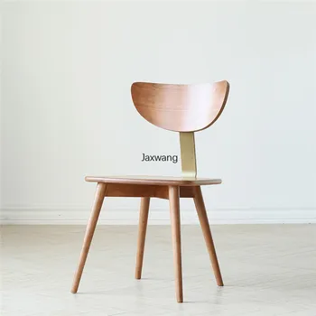 Оригинальные Обеденные стулья, Кухонная мебель, Дизайнерский стул из Вишневого дерева, Минималистичный Современный обеденный стул Nordic Log Simplicity Chiair