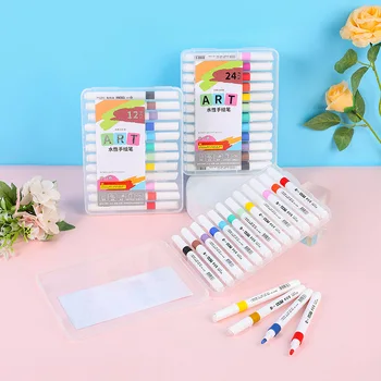 Акриловый маркер, цветная художественная ручка, 12 цветов, 24 цвета, водонепроницаемый и непрозрачный, керамический фотоальбом с граффити для учащихся.