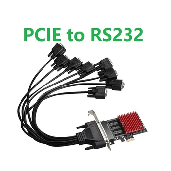 Плата расширения PCIE 1X к последовательному 8*COM-порту RS232 DB9