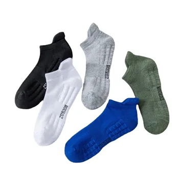 Хлопчатобумажные короткие мужские носки для бега, высококачественные повседневные спортивные носки из сетки QuickDry, мягкие летние дышащие мужские носки с глубоким вырезом