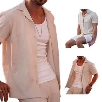 Модная мужская рубашка С коротким рукавом, Универсальная Мягкая Летняя повседневная мужская рубашка, топ