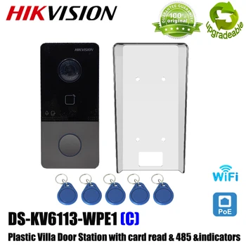 Оригинальный Hikvision 2MP DS-KV6113-WPE1 Беспроводной Wi-Fi Стандартный POE HD Видеодомофон Пластиковая Вилла Домофон Станция Дверной Звонок