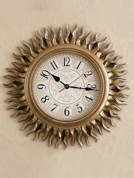 Настенные часы Sun Европейские Простые часы Креативные настенные часы Персонализированные модные часы для дома Американские часы для гостиной Бесшумные