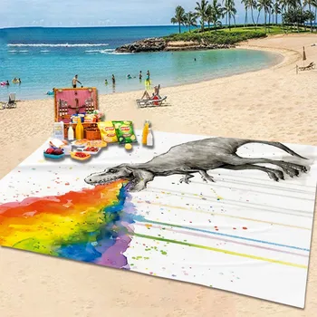 Креативный пляжный коврик 183x215 см, водонепроницаемый коврик для пикника на открытом воздухе, износостойкий коврик из нейлоновой ткани 400 Т