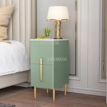 Итальянская минималистичная мебель для спальни в маленькой квартире, прикроватная тумбочка Light Luxury Mini, ультраузкая прикроватная тумбочка из массива дерева