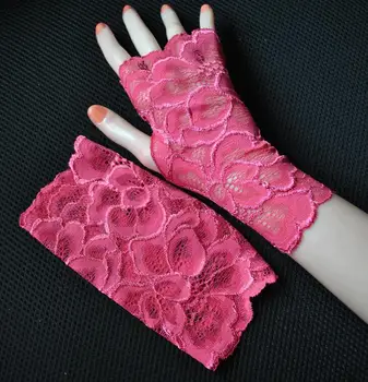 Женская сексуальная кружевная перчатка без пальцев, женская элегантная короткая летняя солнцезащитная водительская перчатка R1904