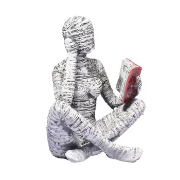 Читающая женская статуэтка в стиле мыслителя Статуэтка из смолы в стиле мыслителя Статуэтка из смолы Абстрактные скульптуры из смолы Статуэтки для домашнего декора