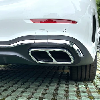 Для Mercedes Benz C Class W206 2021 2022 Автомобильный глушитель выхлопной трубы Наклейки для отделки задней крышки Автомобильные аксессуары