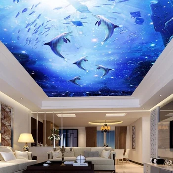 фотообои wellyu на заказ 3d в акварельном стиле фэнтезийный подводный мир потолочные фрески на крыше 3D обои papel de parede