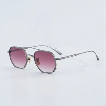Оригинальные квадратные солнцезащитные очки уличной моды для мужчин, серые солнцезащитные очки из металлического сплава серии JMM Marbot, солнечные очки из сплава ручной работы для женщин