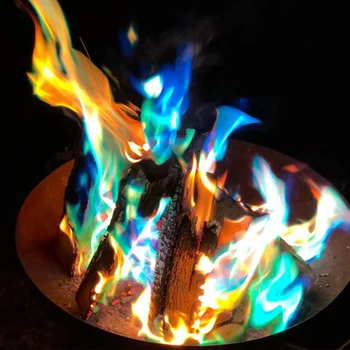 Волшебный огонь Семейная вечеринка Камин Пламя костра Порошковая Пиротехника Рождественский Волшебный Трюк Развлекательный инструмент для кемпинга на открытом воздухе