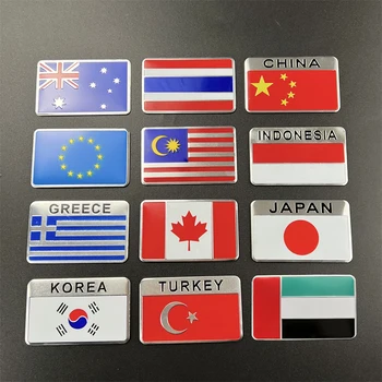 Алюминиевая наклейка Национальный флаг США Россия Франция Германия Италия Великобритания Испания ОАЭ Австралия Корея Канада Малайзия Япония Таиланд Китай