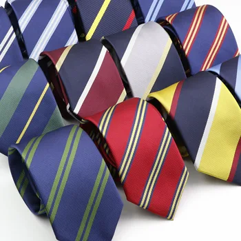Новые классические мужские галстуки в полоску длиной 7 см, стандартный галстук для мужчин, официальное деловое роскошное платье для свадебной вечеринки, галстуки в подарок